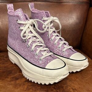 Converse Run Star Hike Hi Lavender Glitter Sneakers Women’s 10.5